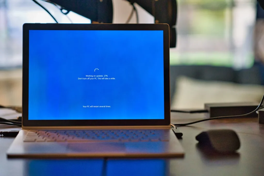 a laptop on a table